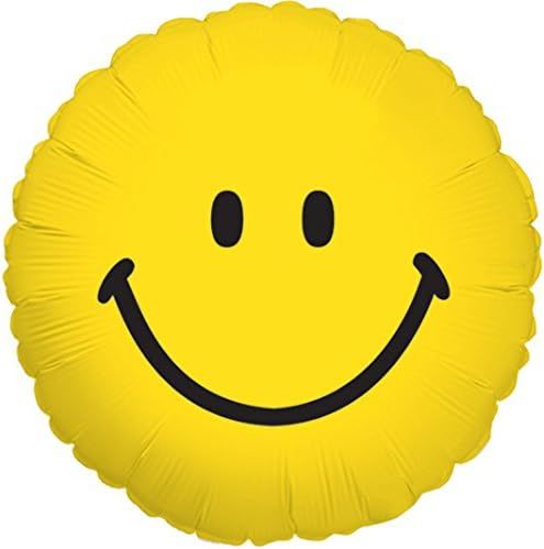 Yellow Smiley Face Traditional 18 Inch Mylar Balloon Bulk (5 Pack) | Amazon (US)