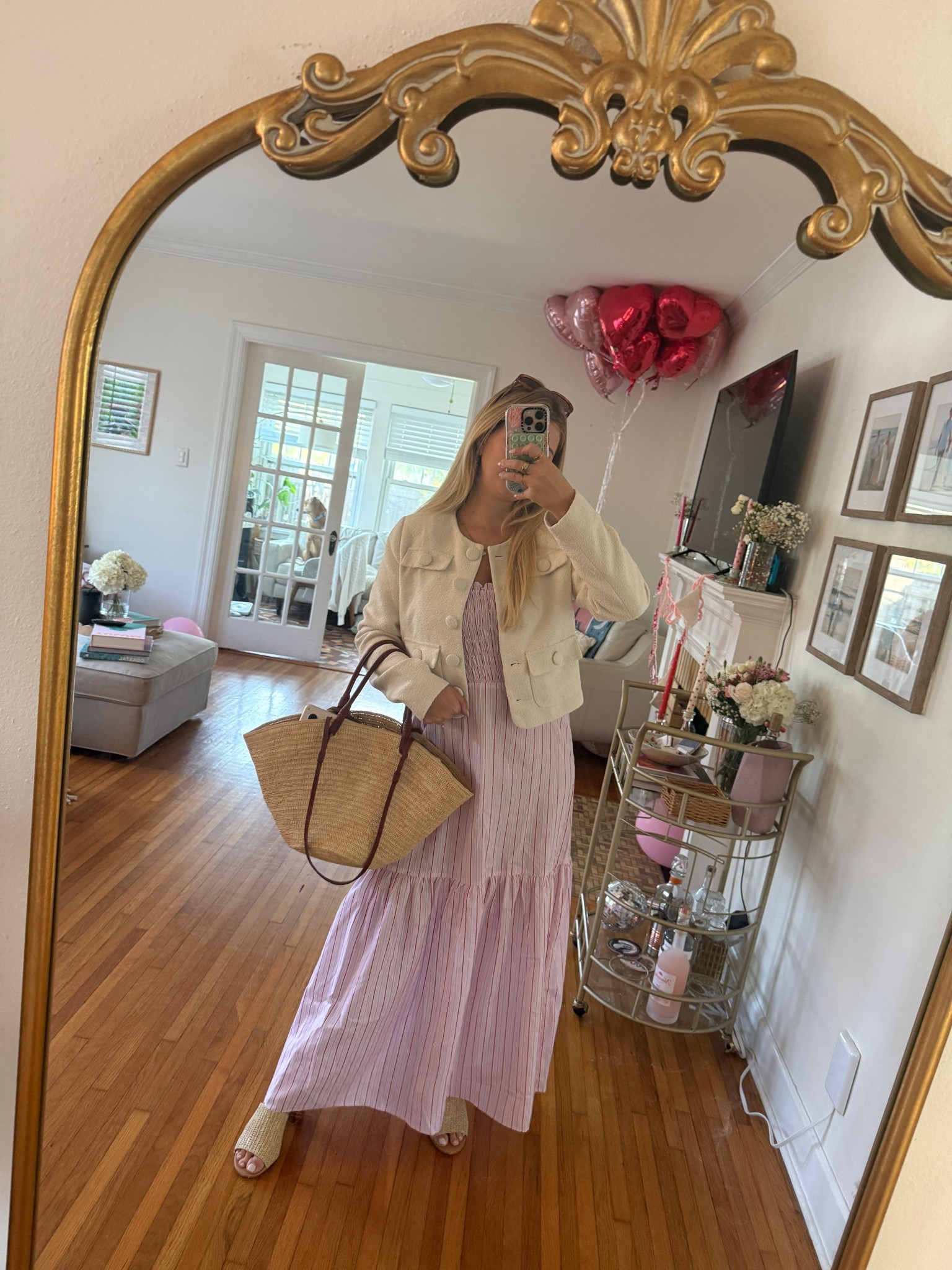 Outfit of the day for a luncheon, pink dress, lady jacket, straw bag 

#LTKValentine #LTKPetite