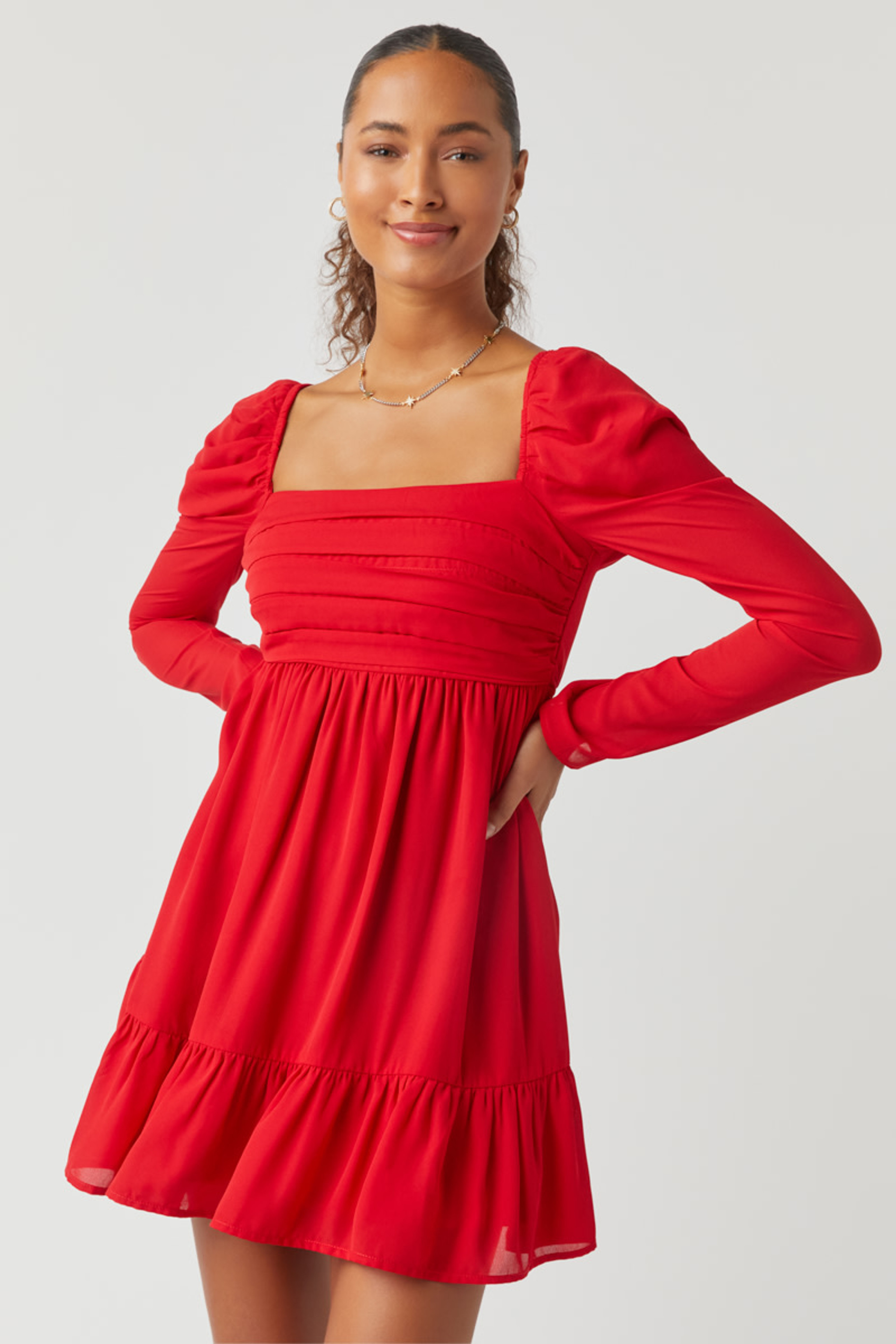 Lettie Pleated Babydoll Dress | Francesca's