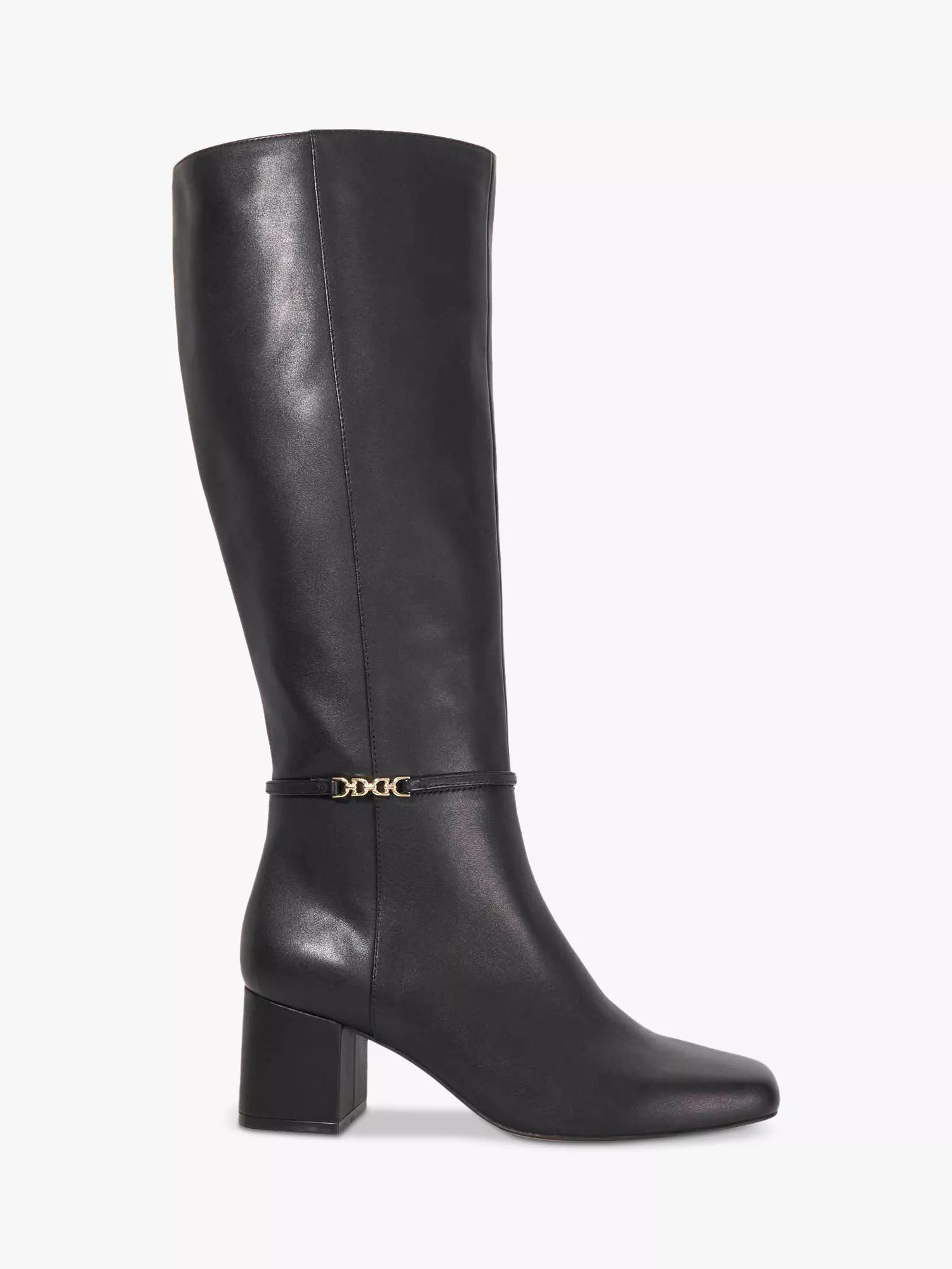 Dune London Sanna Leather Knee High Boots, Black | John Lewis (UK)