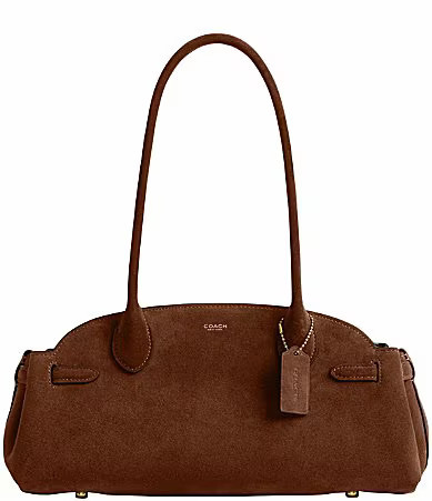 COACH Empire 34 Carryall Suede Shoulder Bag - Warm Brown | Dillard's