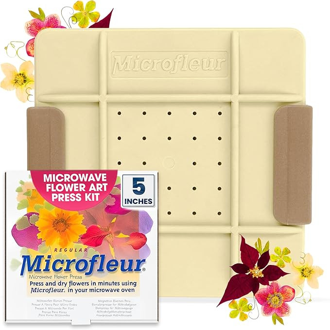 Microfleur Microwave Flower Art Press Kit for Kids and Adults - DIY with Washable Absorbent Cloth... | Amazon (US)