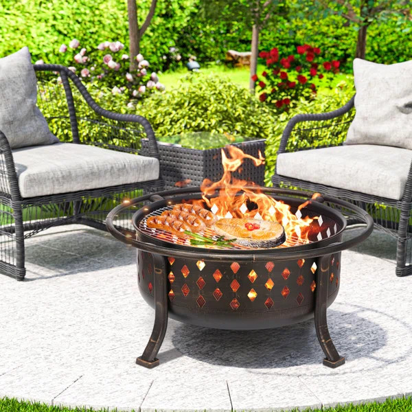 23'' H x 36'' W Steel Wood Burning Outdoor Fire Pit | Wayfair North America