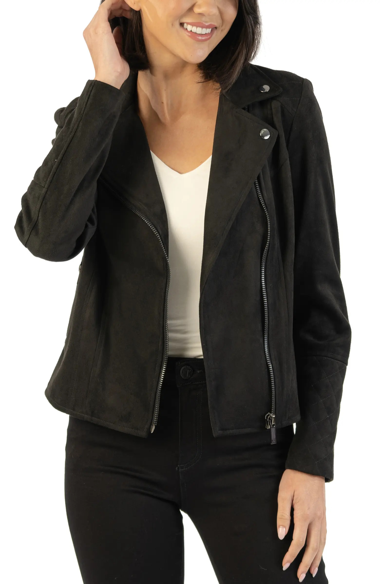 KUT from the Kloth Marlowe Faux Suede Moto Jacket | Nordstrom | Nordstrom