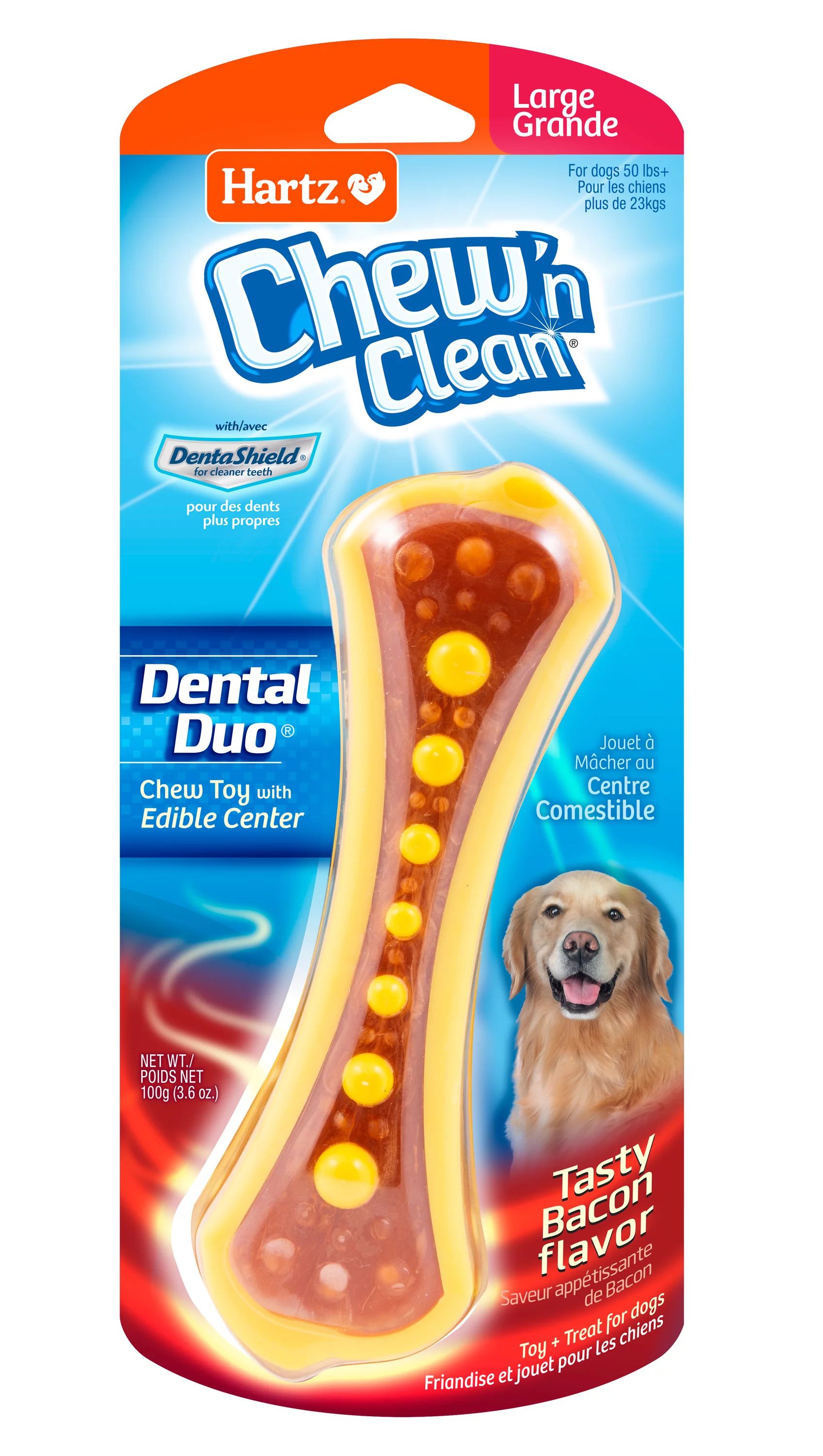 Hartz Chew 'n Clean Dental Duo Dog Toy, Large, Color May Vary | Walmart (US)