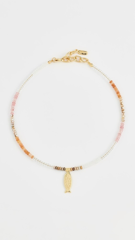 Logan Tay Pink Beaded Gold Fish Necklace | Shopbop | Shopbop