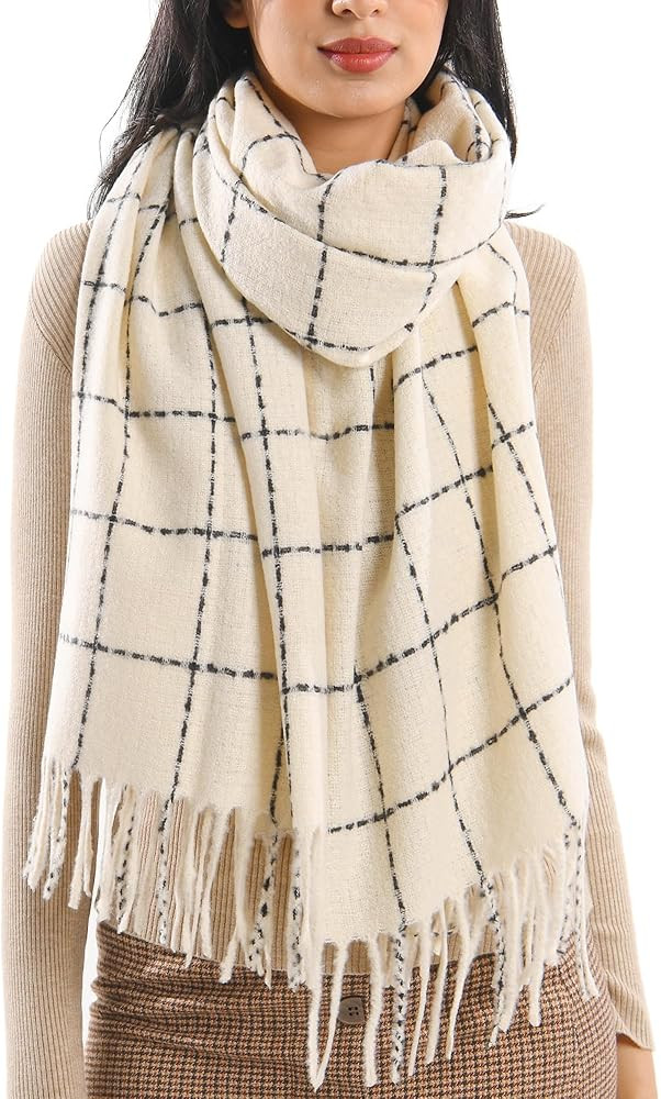 FURTALK Plaid Winter Scarf for Women Soft Cashmere Feel Shawls Wraps Warm Womens Large Chunky Sca... | Amazon (US)