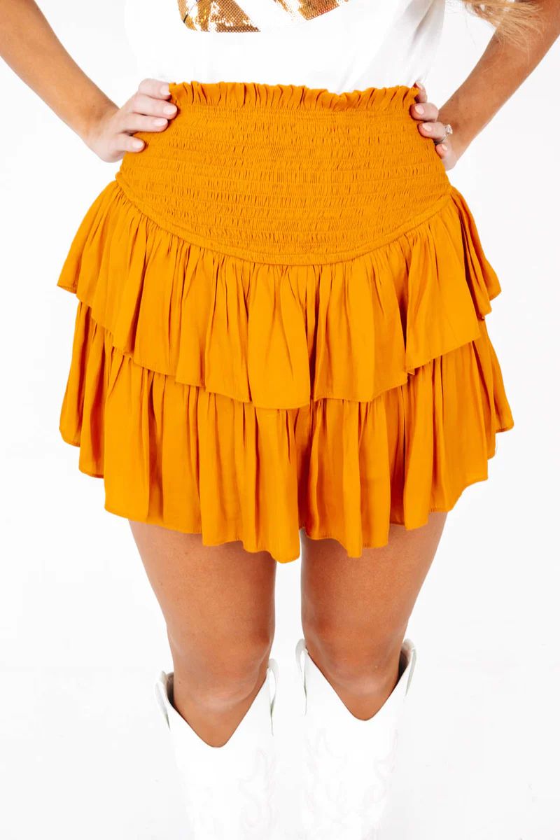 Headed For Happy Hour Skort - Mustard | The Impeccable Pig
