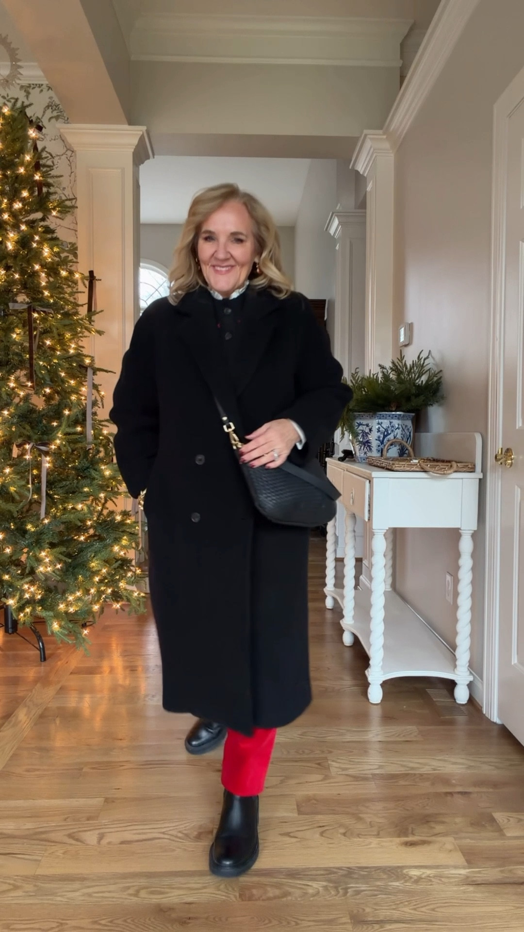 Great night touring Cheekwood! 
My coat is the best! Super warm, but not heavy in your shoulders. This is a closet keeper! 
My cardigan is very limited, but I’m linking some other others that would look great with these red velvet pants
Wearing a size 8 petite in the pants
A size large in the blouse…linking some great ruffle collar options too 
Linking a few waterproof Chelsea boots  

#LTKSaleAlert #LTKSeasonal #LTKOver40

#LTKHoliday #LTKPetite