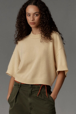 The Goldie Crew-Neck Cashmere Sweater | Anthropologie (US)