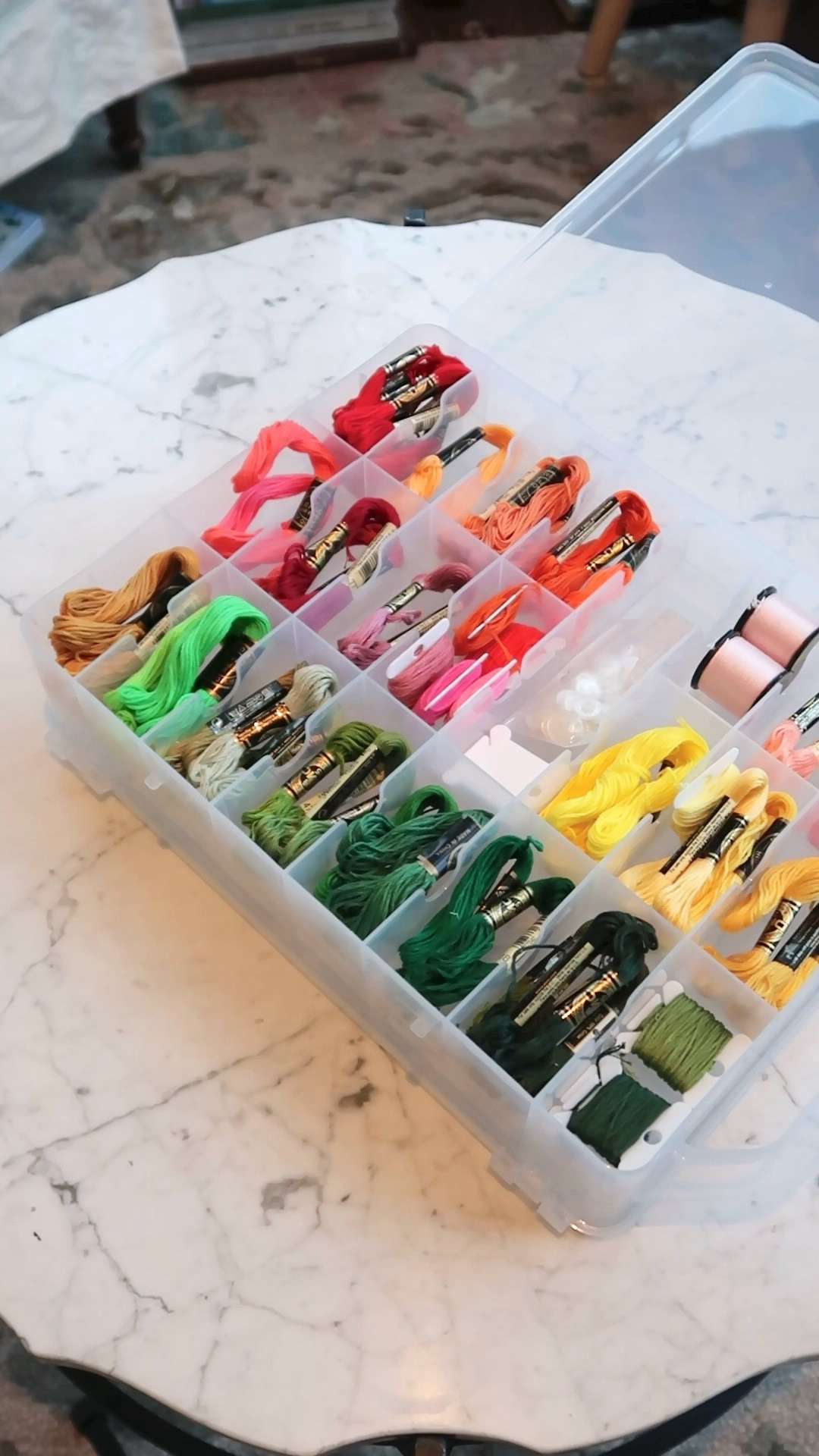 Double sided thread organizer from Michaels is my new fav thing! I love how clearly I can see everything ❤️🩷🧡💛💚🩵

#LTKFindsUnder100 #LTKSaleAlert #LTKGiftGuide