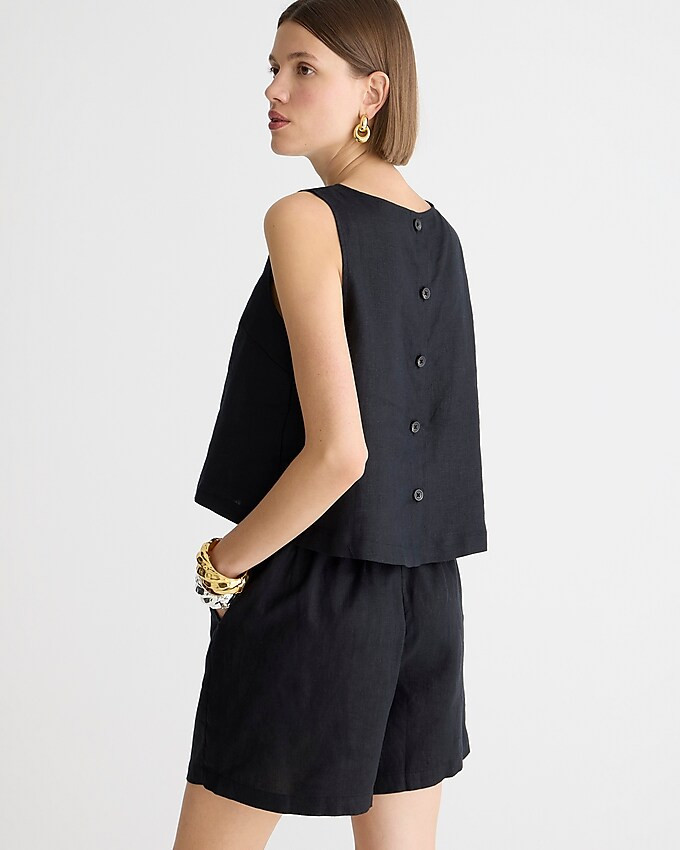 Maxine button-back top in linen | J. Crew US