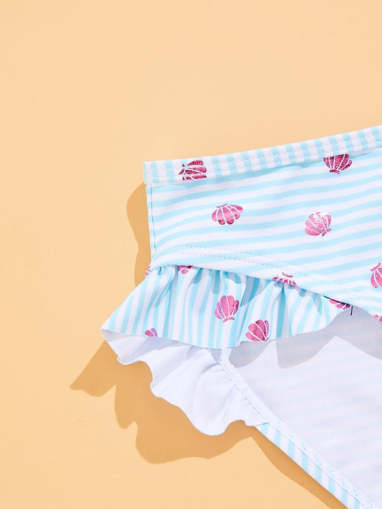 Toddler Girls Striped Ruffle Bikini Swimsuit | SHEIN