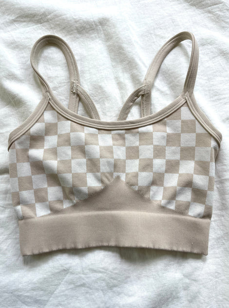 OATMILK Checker Maternity & Nursing Bralette | LoveSteady