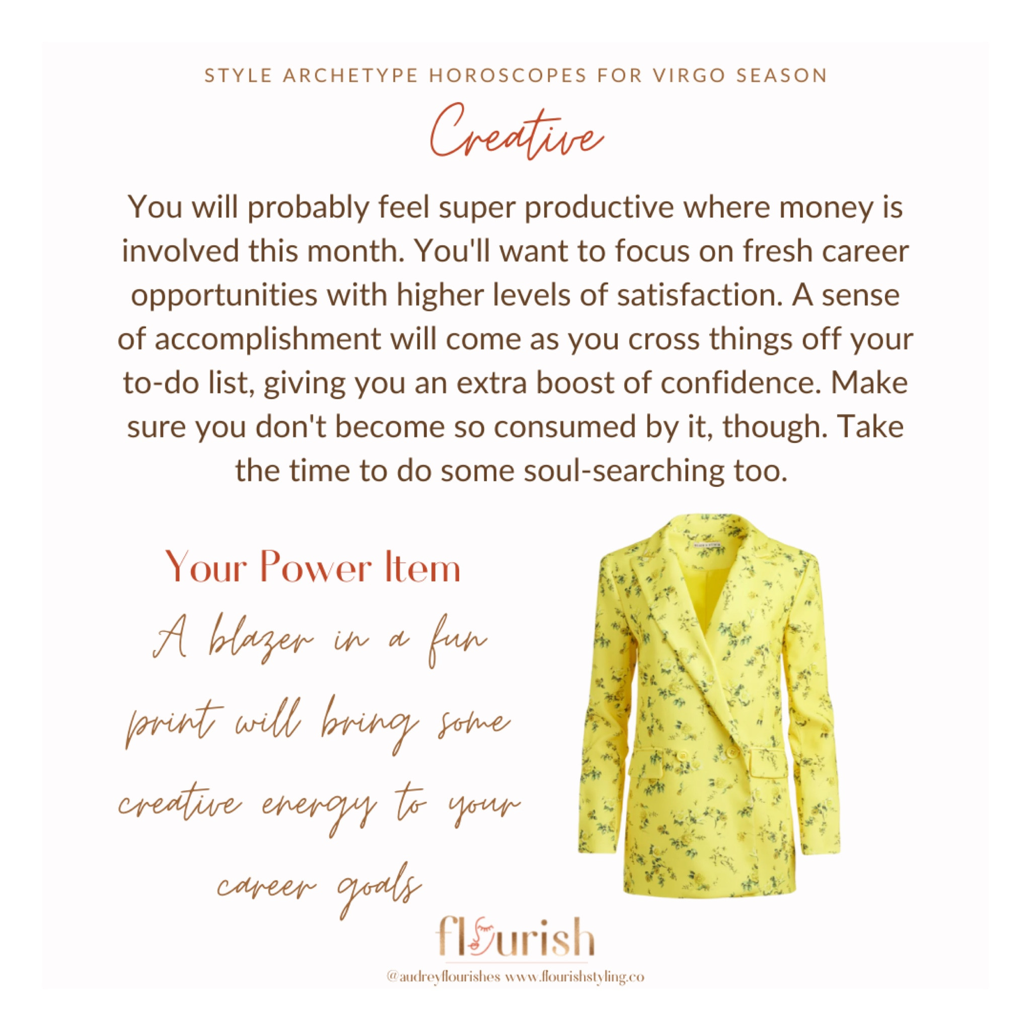 Virgo season is upon us! We are just in time for the New Moon in Virgo which will be exact on Saturday, August 27th. It is a great time to reflect and set your goals for the next lunar cycle. What does this season have in store for you? Check out our horoscopes by Style Archetype + power items below!

#LTKSeasonal #LTKworkwear #LTKstyletip