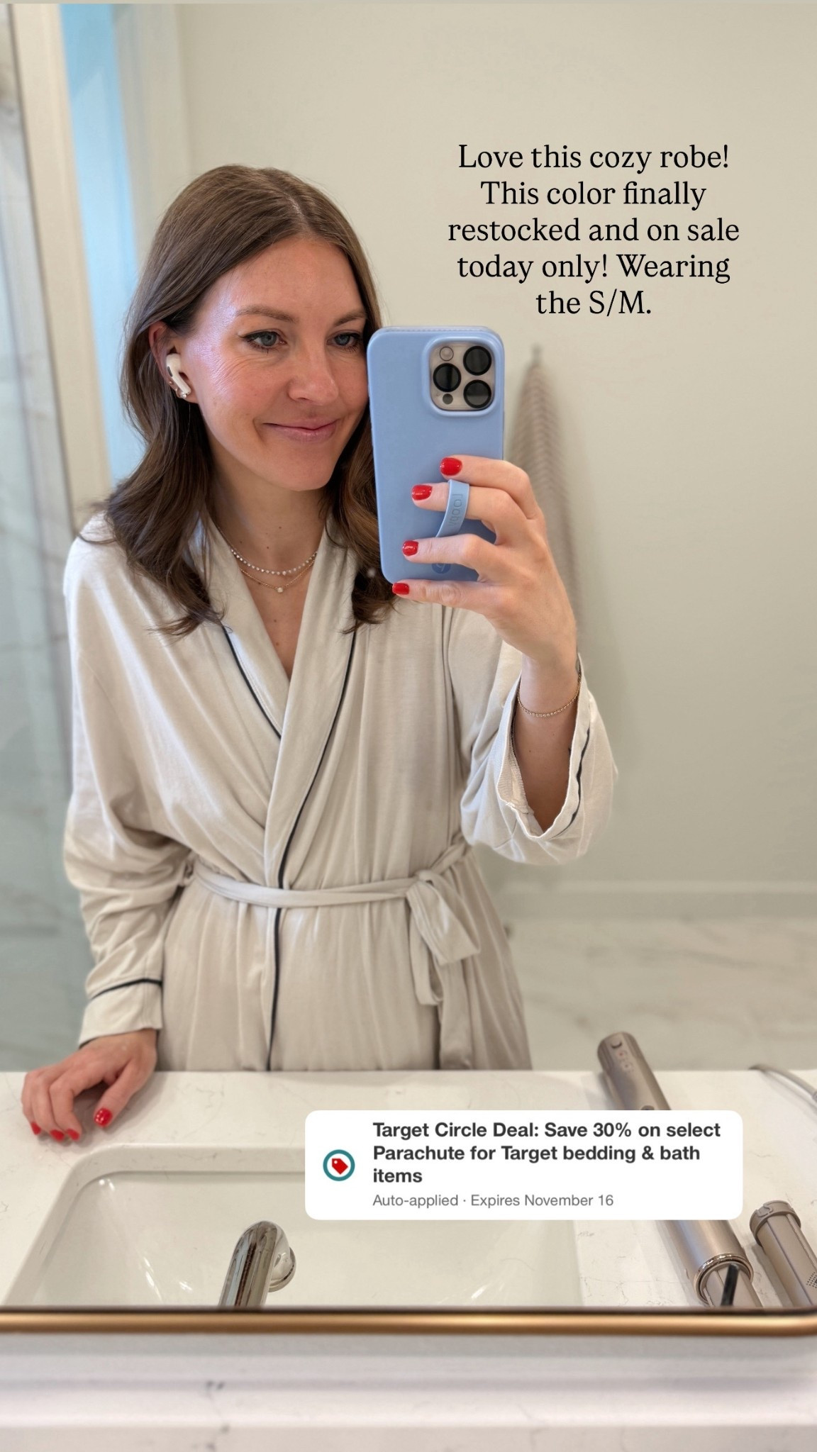 This cozy robe is on sale! It’s super soft and would make a great gift (or gift to yourself). Wearing a S/M. On sale today only!

#LTKGiftGuide #LTKSaleAlert #LTKFindsUnder100