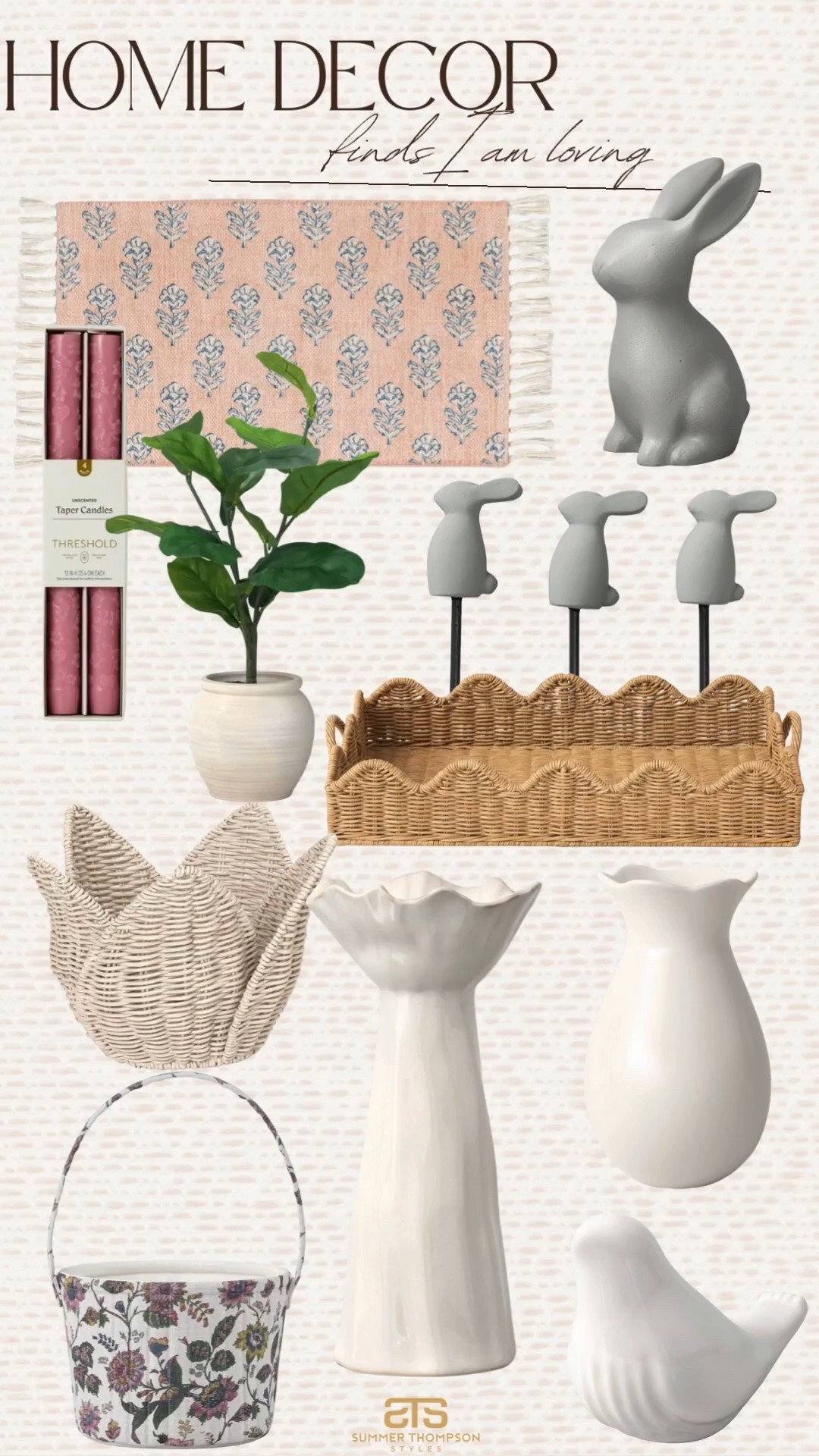 Target spring home decor finds! 

Vases ceramic faux greenery plants wicker bunny trending spring home decor area rug candles 

#LTKHome #LTKSeasonal

#LTKSeasonal #LTKHome