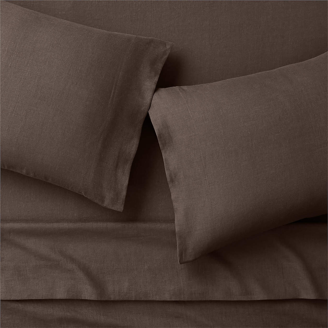 Aire Natural European Linen Clay Taupe King Bed Sheet Set + Reviews | Crate & Barrel | Crate & Barrel