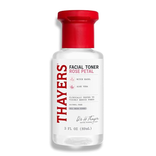 THAYERS Alcohol-Free Rose Petal Witch Hazel Facial Toner for Glowing Skin, Soothing, Hydrating, Refreshing Toner for Normal and Combination Skin, 3oz | Amazon (US)