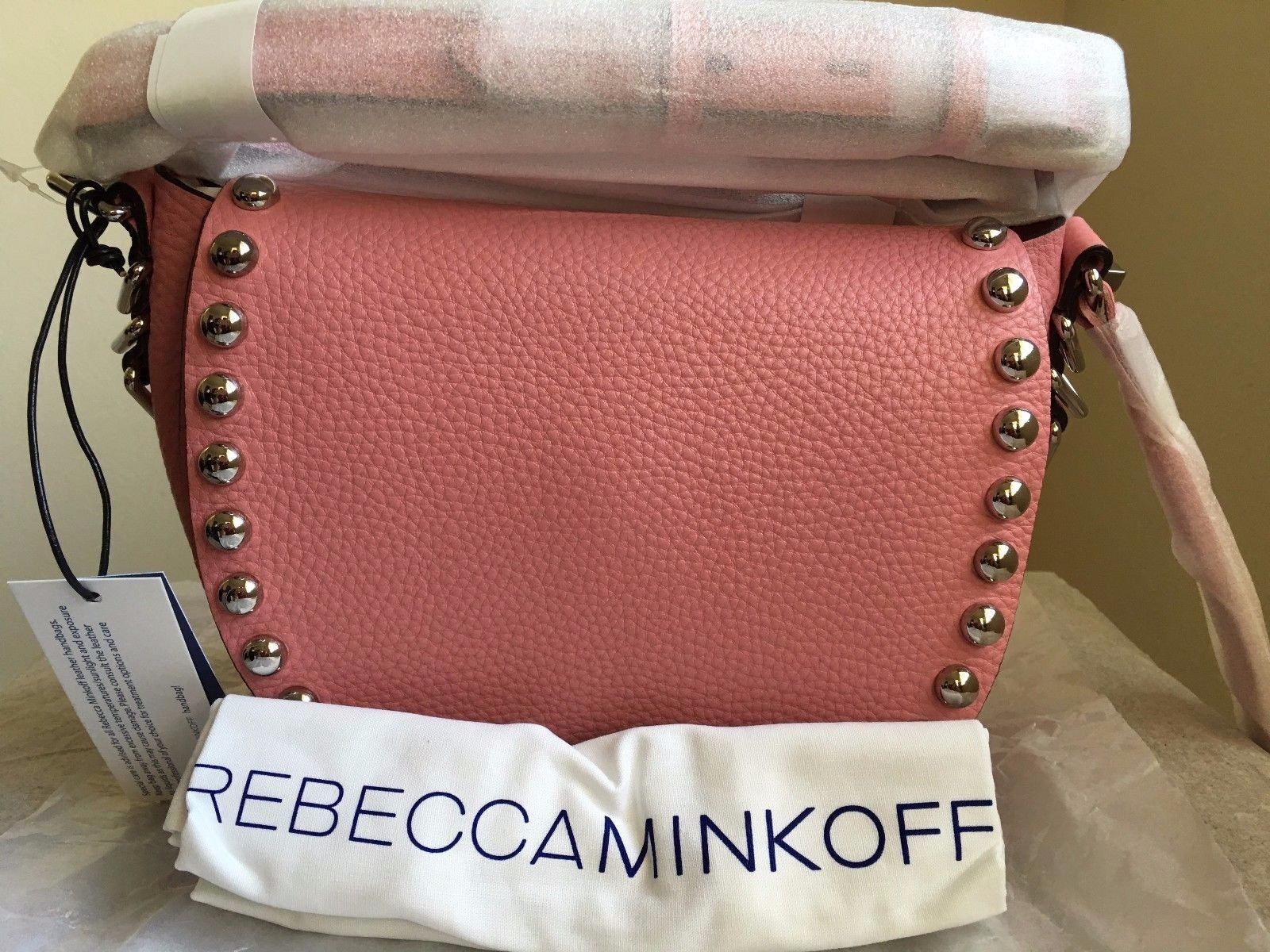NWT Rebecca Minkoff Unlined Saddle bag Handbag Purse $295 Guava | eBay AU