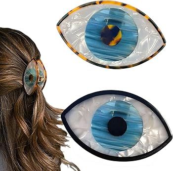 YOSOMK 3" Retro Blue Eye Hair Claw Clips Non-slip Small Hair Clips for Women Unique Design Claw H... | Amazon (US)