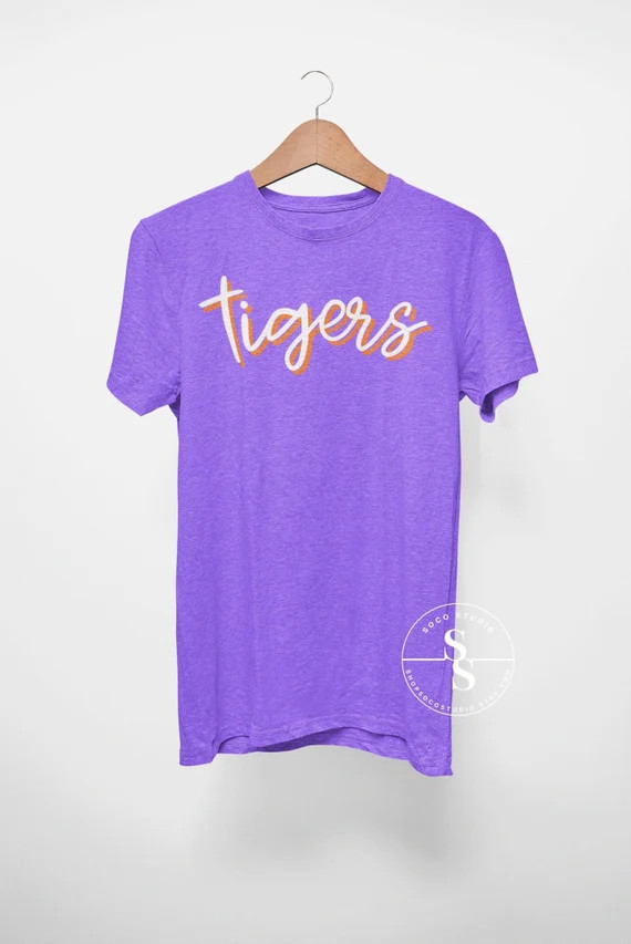 Tigers T-Shirt | Orange and Purple | Clemson | Purple Shirt | Back to School | Football | Tailgat... | Etsy (US)