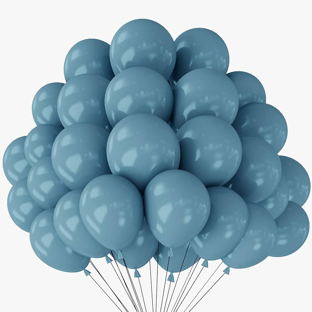 Slate Blue Balloons 12 Inch 50 Pcs Baby Shower Party Balloons Happy Birthday Decoration Gender Re... | Amazon (US)