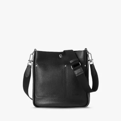 The Pocket Crossbody | Black _ Natural Grain Leather | Shinola