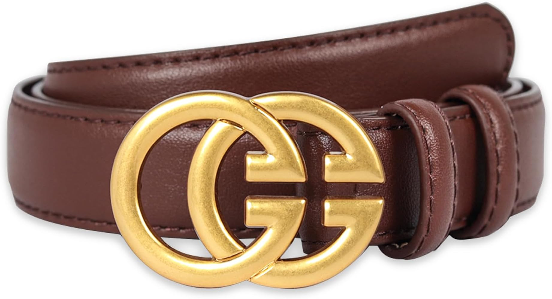Women's Fashion Classic Metal Buckle Leather Belt with Jeans Dress | Amazon (US)