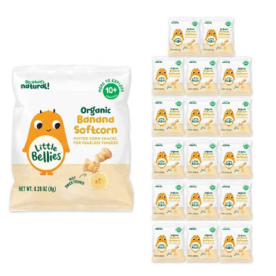 Little Bellies Organic Banana Softcorn Baby Snacks - 18ct/5.04oz | Target