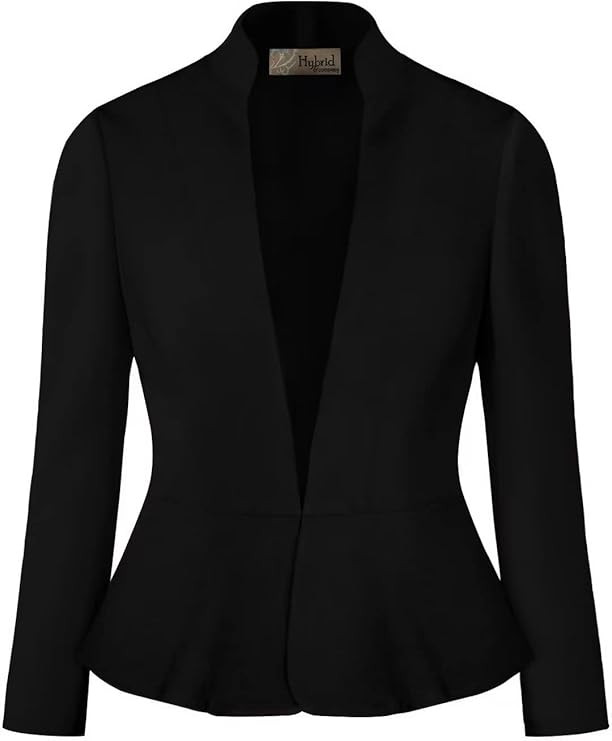 Hybrid & Company Women's Casual Work Office Elegant Open Front Premium Nylon Ponte Stretch Blazer... | Amazon (US)