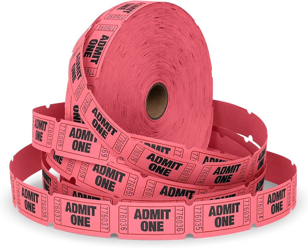 Raffle Tickets - Admit One Single Roll - Roll of 2000 Raffle Tickets (Pink) | Amazon (US)