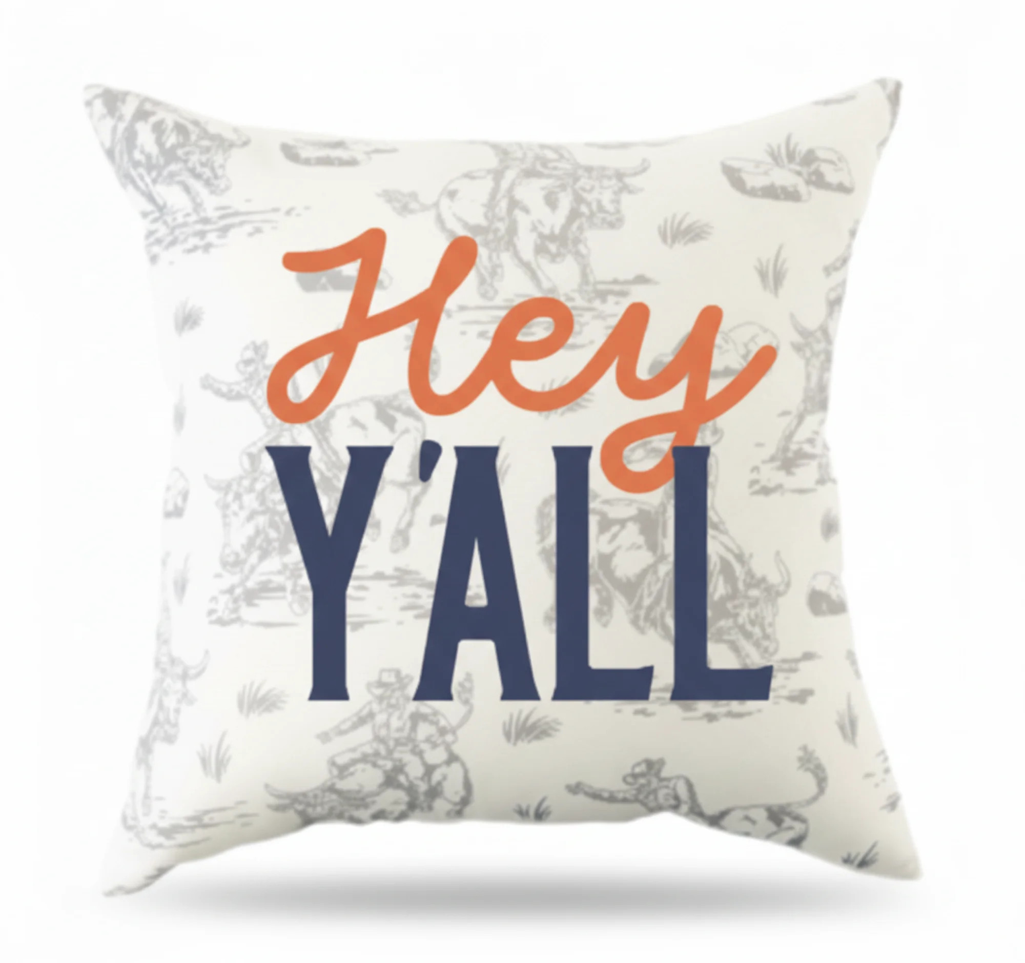 Mainstays 16 in x 16 in Texas Hey Y'all Outdoor Pillow, Multi-color | Walmart (US)