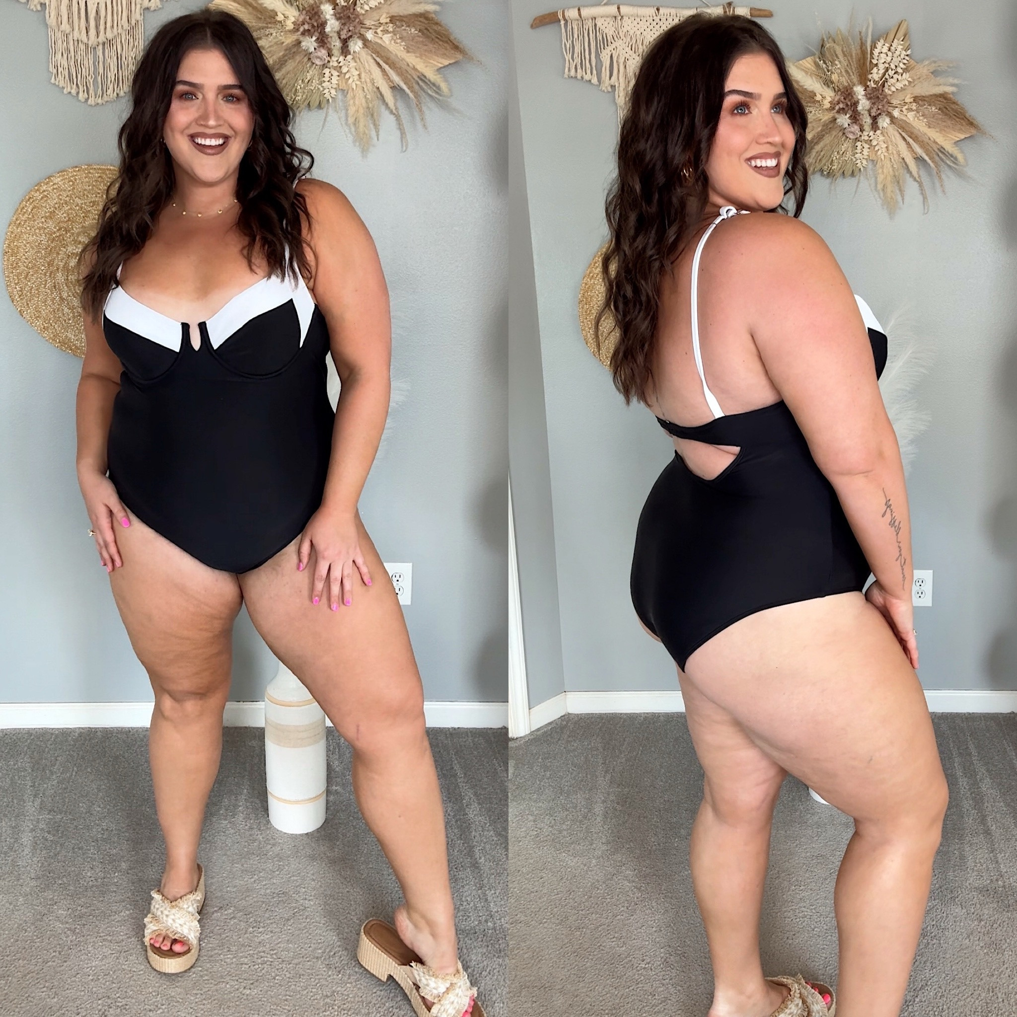 Color block chic one piece swimsuit 🖤 
Built in cups for support. Size XL 

#LTKFindsUnder50 #LTKSwim #LTKSeasonal