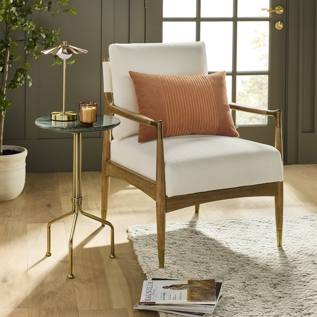 Marble and Brass Accent Side Drink Table - Hearth & Hand™ with Magnolia | Target