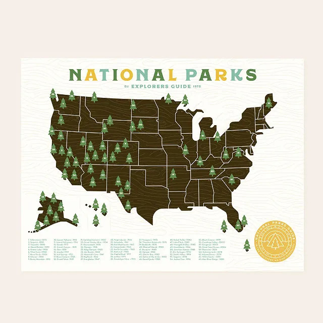 National Parks Explorer Map | UncommonGoods