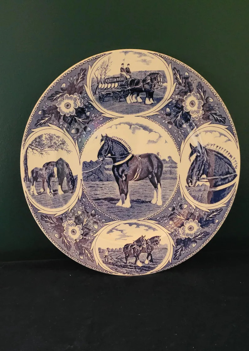 Vintage "heavy Horses" Collectors Plate - Shire Horses - Transferware - England - Weatherby and S... | Etsy (Global)