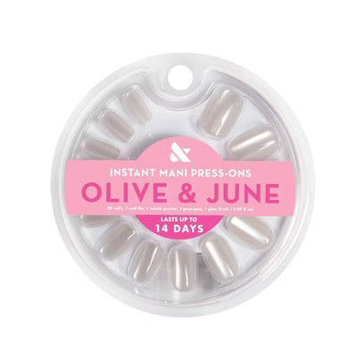 Olive & June Press-On Fake Nails - S Squoval - Neutral Velvet - 42ct: Gloss Finish, 90% Post-Consumer Recycled Material | Target