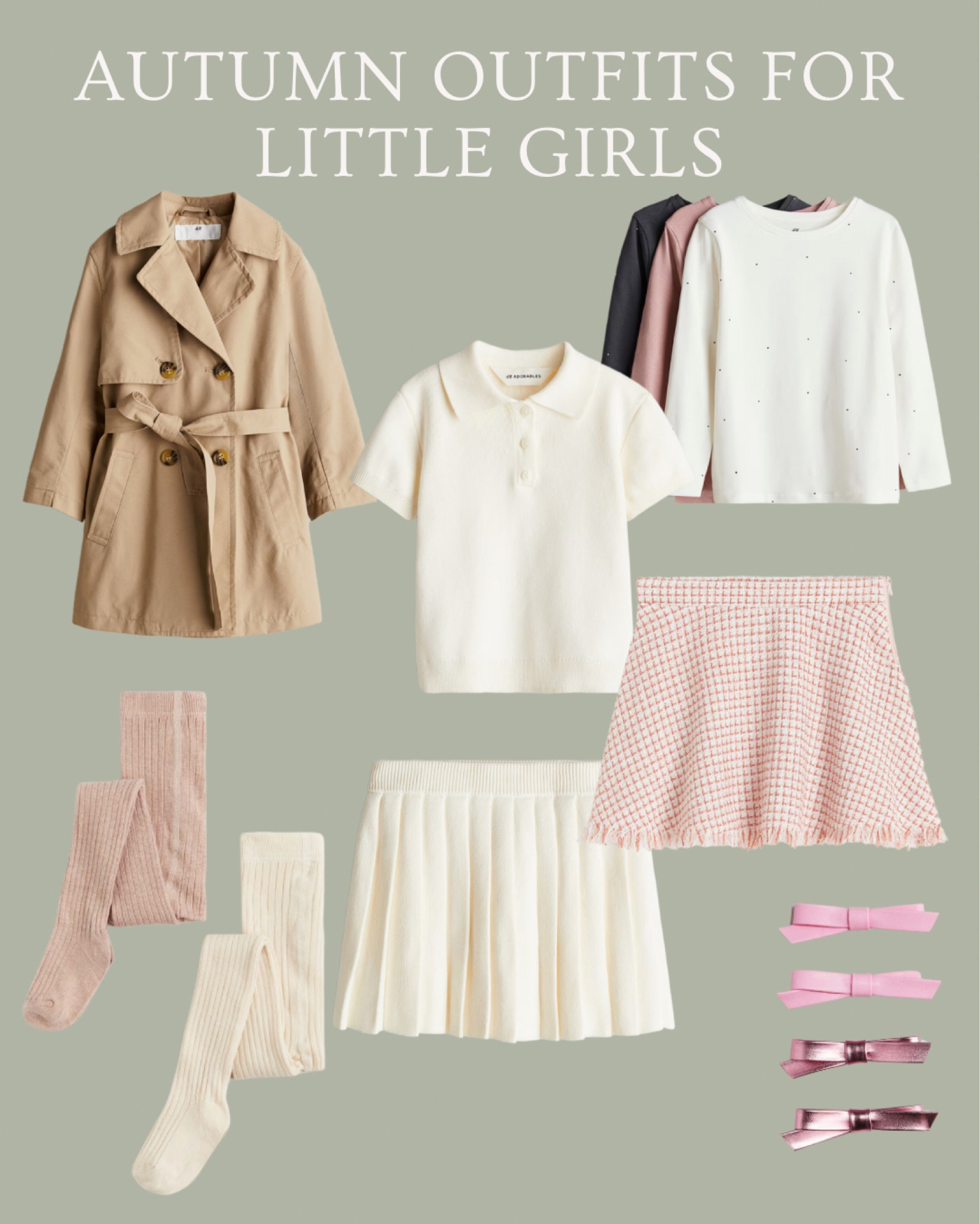Adorable autumn outfits for little girls
.
Layer theses pieces for a stylish little lady!
.
Little girl clothing - toddler girl fashion - autumn fall looks - h and m kids - H&M girls - h and m kids - pink and beige - kids trench coat - preppy fashion 

#LTKBacktoSchool #LTKFindsUnder50 #LTKKids