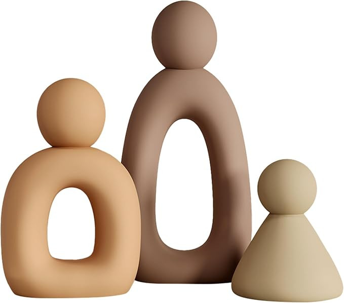 suruim Abstract Family of 3 Figurines Modern Sculptures Home Decorative Accents TV Stand Decor Bo... | Amazon (US)