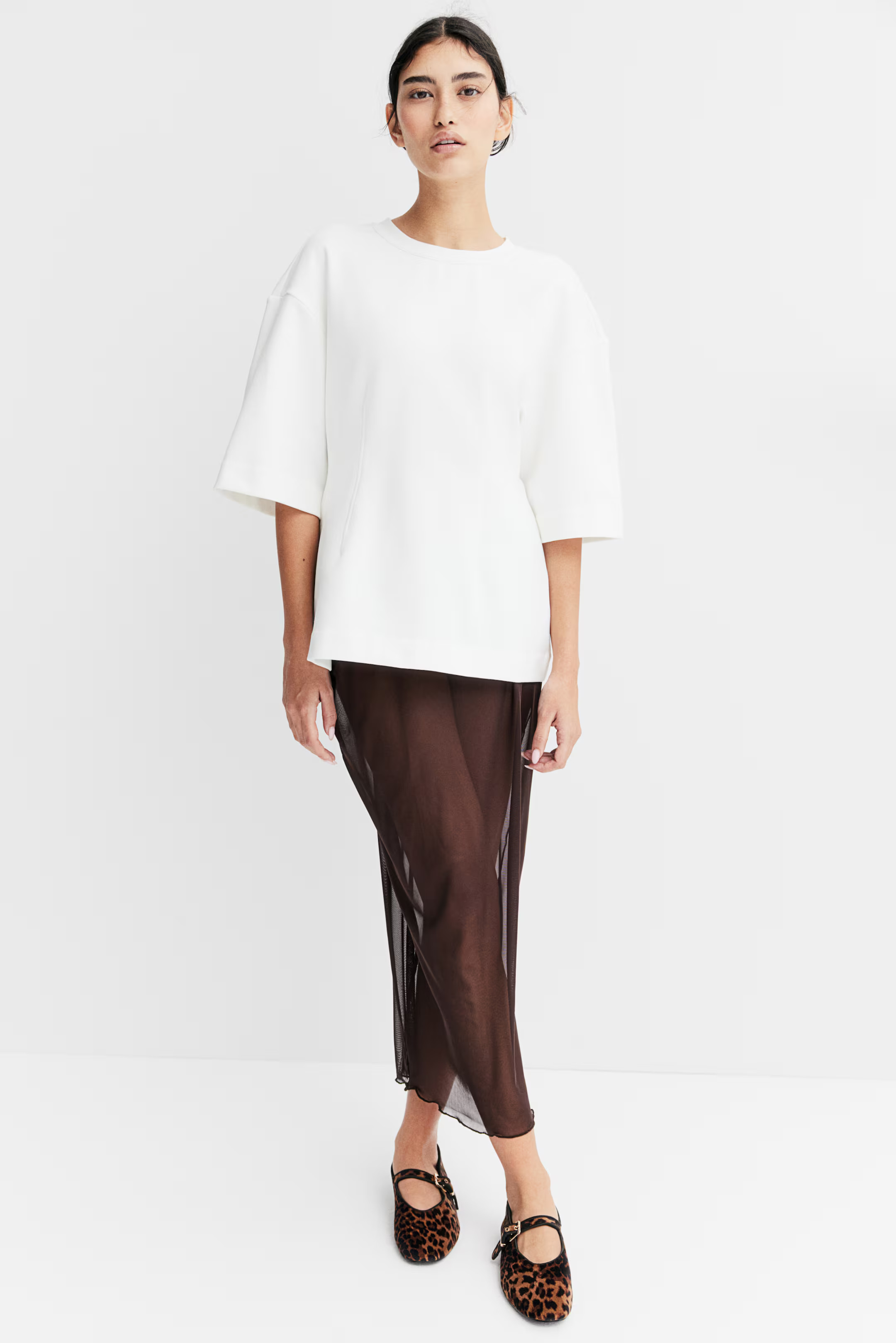 Waisted T-shirt - White - Ladies | H&M GB | H&M (UK, MY, IN, SG, PH, TW, HK)