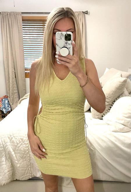 Loving this dress from Amazon! The side cut outs are adjustable so you can make them as big or small as you want! Fits very tts and lots of extra stretch if needed 💕

#dresses #summerdress #summerfashion 

#LTKStyleTip #LTKFindsUnder50 #LTKSeasonal