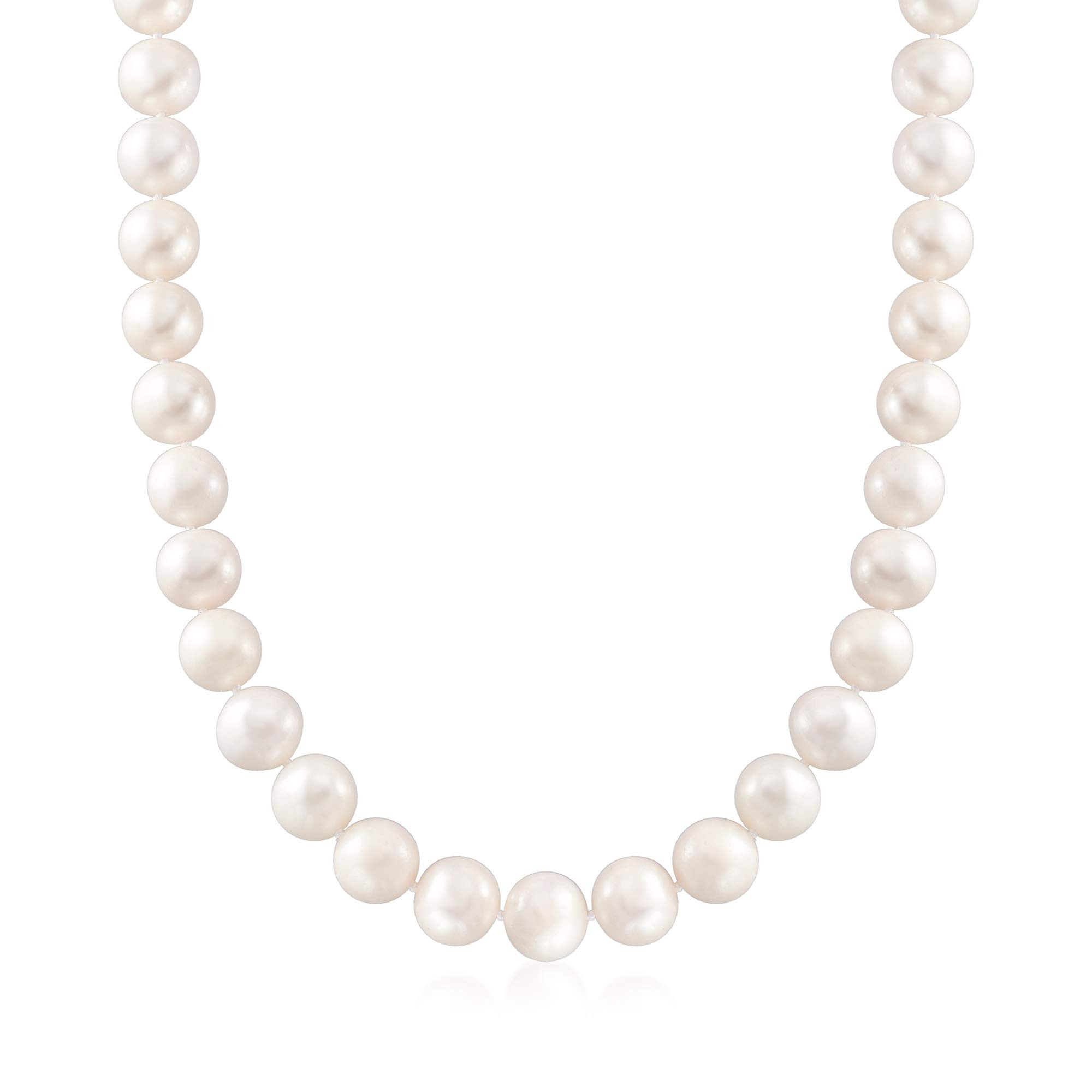 11-12mm Cultured Pearl Necklace With 14kt Yellow Gold | Amazon (US)