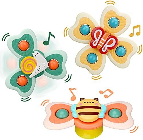 LZZAPJ Spinning Sensory Learning Toys for Toddlers 1-3, Baby 6-12-18 Months Suction Cup Spinner Toy, | Amazon (US)