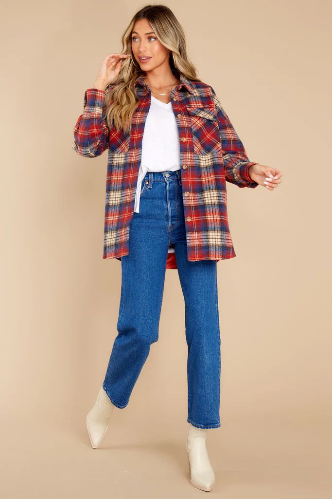 Rock It Any Day Red Plaid Shacket | Red Dress 