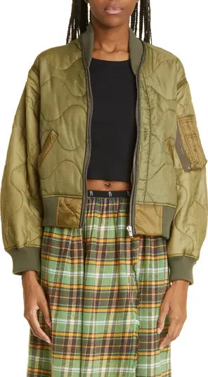 R13 Refurbished M65 Surplus Quilted Liner Bomber Jacket | Green Jacket Jackets | Green Bomber | Nordstrom