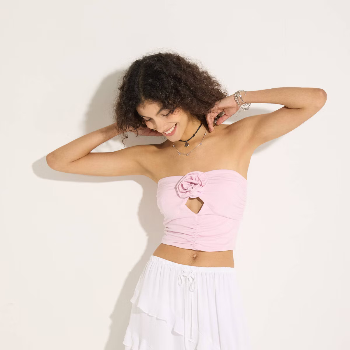 Women's Flower Strapless Knit Top - Wild Fable™ | Target