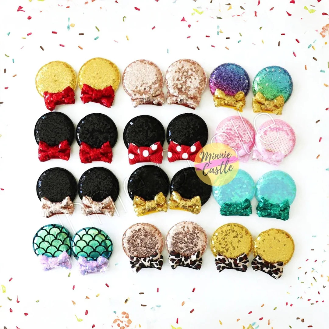 Mickey Ears Hair Clips, Minnie Ears, Mouse Ears, Mouse Ears Hair Clips for Kids and Toddlers, Mic... | Etsy (Global)