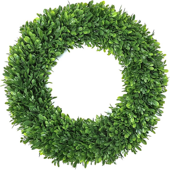 Boxwood Wreaths for Front Door Realistic 22Inch，Spring Wreaths for Front Door Outside ，Front ... | Amazon (US)