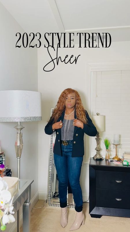 Spring Outfits don’t have to be complicated. Sheer clothing is a 2023 trend and you can easily pair a sheer blouse with jeans, a skirt or pants. Layer with a blazer, denim or leather jacket.

#LTKSeasonal #LTKworkwear #LTKstyletip